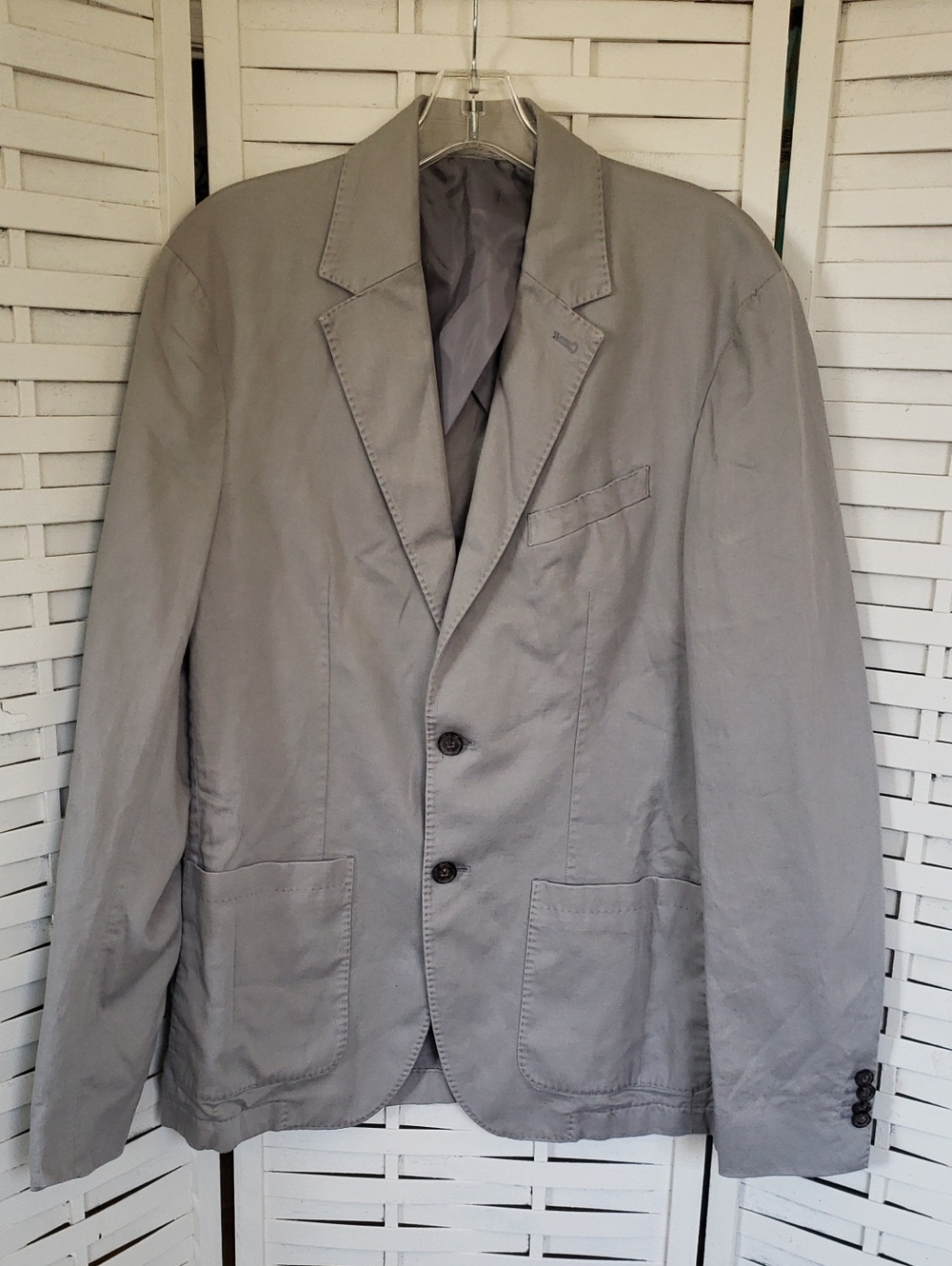 Faherty Light Gray Men's Casual Blazer - Two-Button Sport Coat M